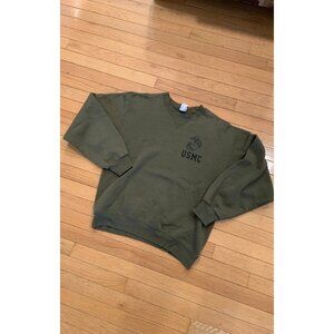 Vintage USMC Marines Olive Sweater Size M USA